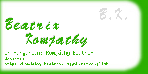 beatrix komjathy business card